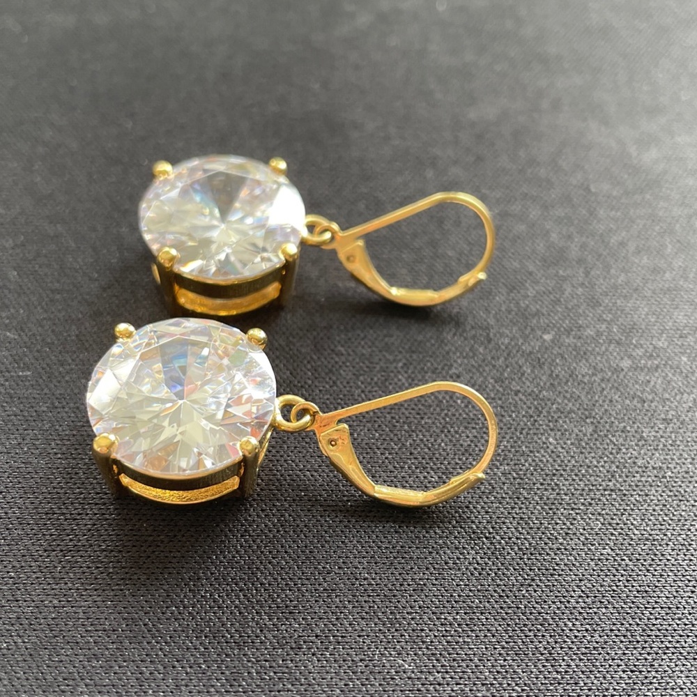 Large Solitare Dangle Stud Earrings
